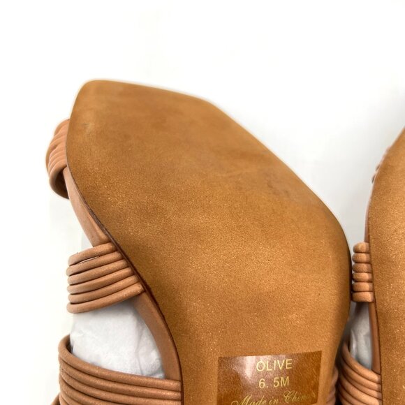 Joie Womens Size 6.5 Olive Brown Leather Strappy Square Toe Sandals Heels Shoes - Picture 10 of 15